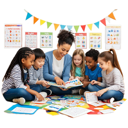 Niños aprendiendo inglés